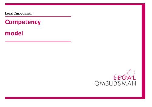 Competency model - Legal Ombudsman