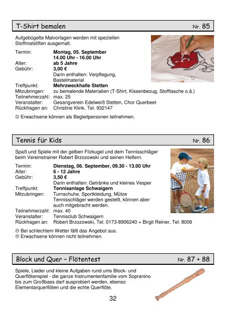 PDF Ferienprogramm 2011 - Stadt Schwaigern