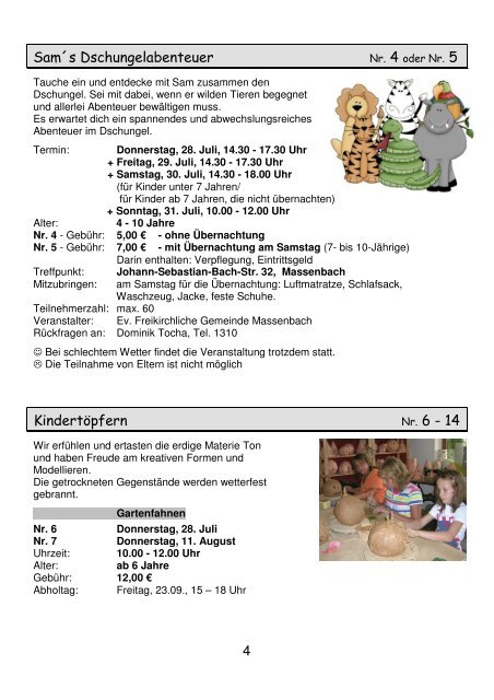 PDF Ferienprogramm 2011 - Stadt Schwaigern