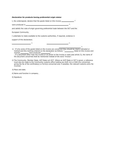 Eea Preferential Origin Declaration eea-preferential-origin-declaration