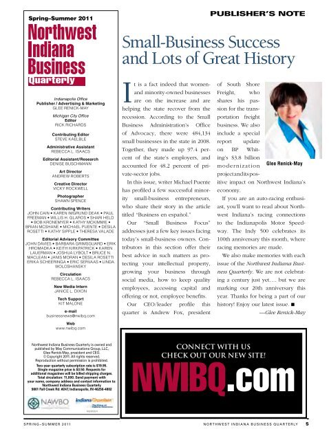 Spring 2011 - Northwest Indiana Business Quarterly Magazine