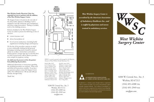 WWSC Patient Information Handout - West Wichita Family ...