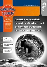 Mitglied einer Gemeinde zu sein bedeutet, dass man aktiv, vor Ort ...