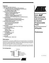 ATtiny22L Preliminary, 8-bit AVR MCU w/2K ... - E-LAB Computers