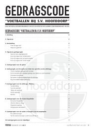 Gedragsregels - SV Hoofddorp
