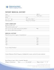 plastic surgery patient history form - Intermountain Healthcare