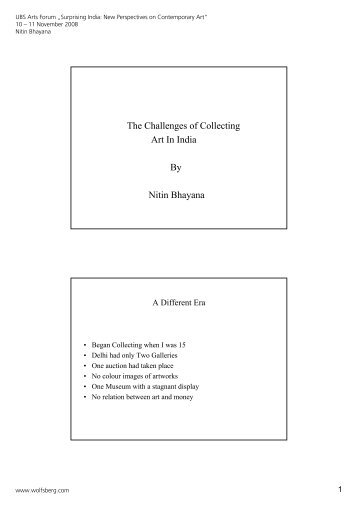 The Challenges of Collecting Art In India By Nitin Bhayana - Wolfsberg