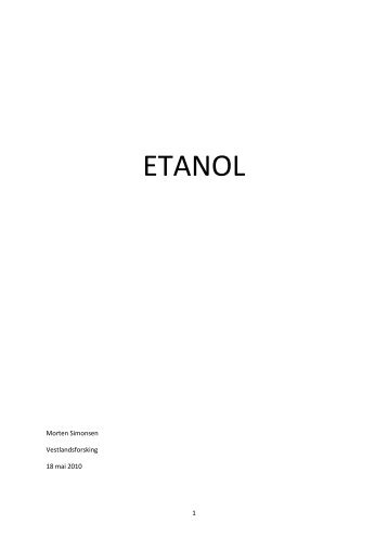 ETANOL - Transport, energi og miljø - Vestlandsforsking