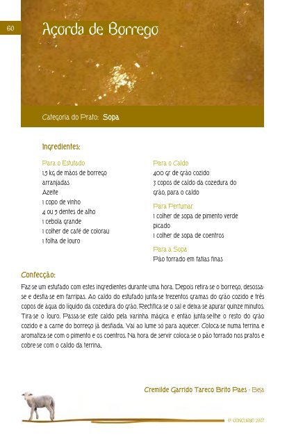 Receitas de Borrego - Ovibeja