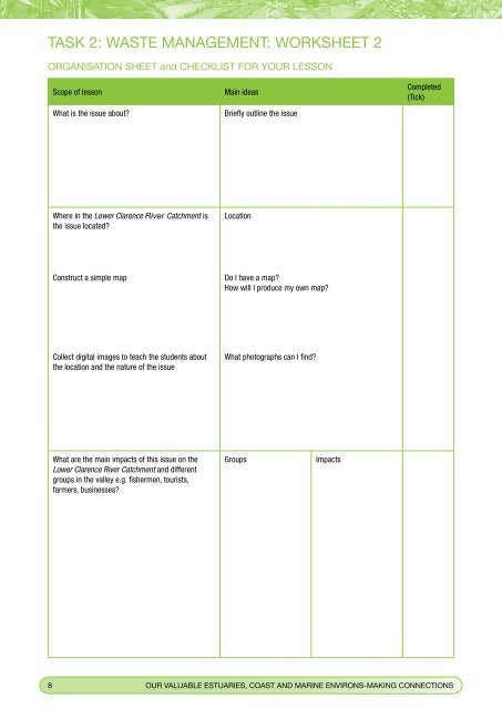 TEACHING SUPPORT DOCUMENT - OceanWatch Australia