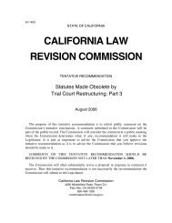 Tentative Recommendation (August 2006) - California Law Revision ...