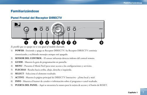 Decodificador DIRECTVÂ®: Manual del usuario. Modelo L11