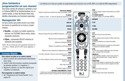 Decodificador DIRECTVÂ®: Manual del usuario. Modelo L11