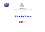 Plan des Etudes.pdf - Institut supÃ©rieur de biotechnologie de Monastir