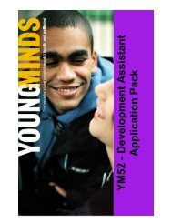 Please click here to download an Application Pack - YoungMinds