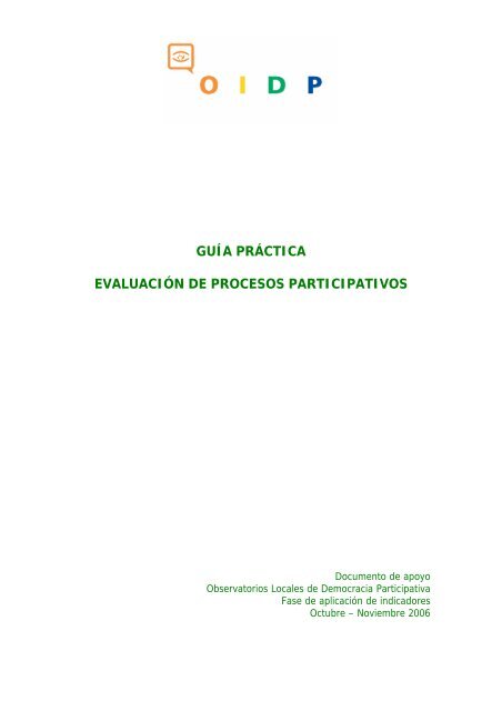 guía práctica evaluación de procesos participativos - Red Cimas