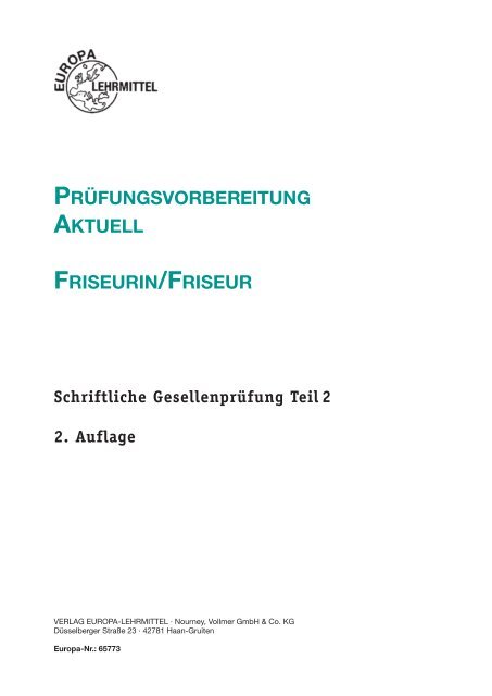 Prufungsvorbereitung Aktuell Friseurin Friseur