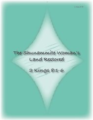 The Shunammite Woman's Land Restored 2 Kings 8:1-6 - CCQ