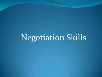 Notes Negotiation Skills
