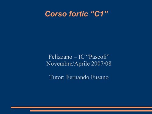 pdf introduttivo del corso - Ing. Fernando Fusano