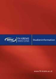 Studieninformation - IMC Fachhochschule Krems GmbH