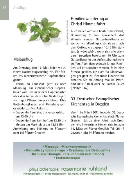 März - Mai 2011 Nr. 276 - Evangelische Kirchengemeinde Deggendorf