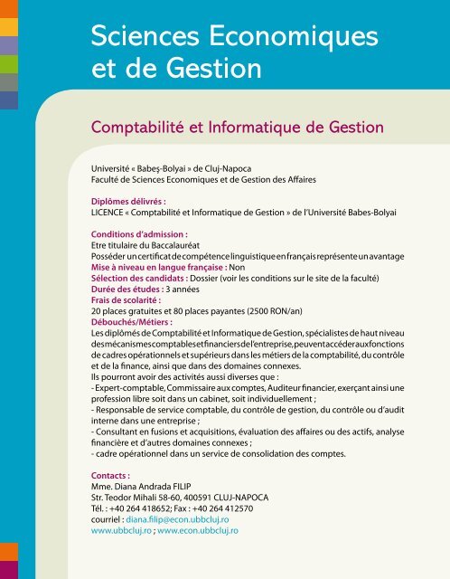 Les formations universitaires francophones en Roumanie