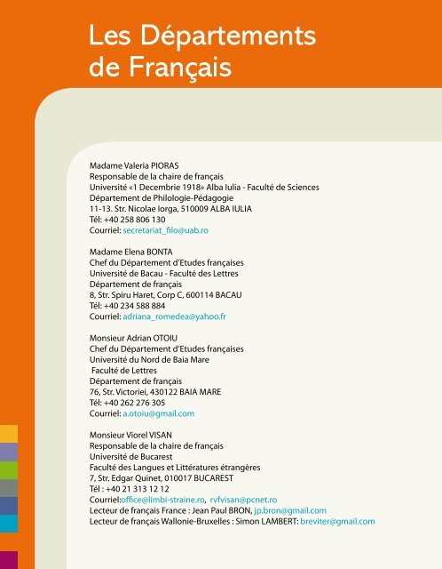 Les formations universitaires francophones en Roumanie