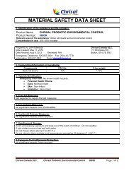 Chrisal Probiotic Environmental Control MSDS