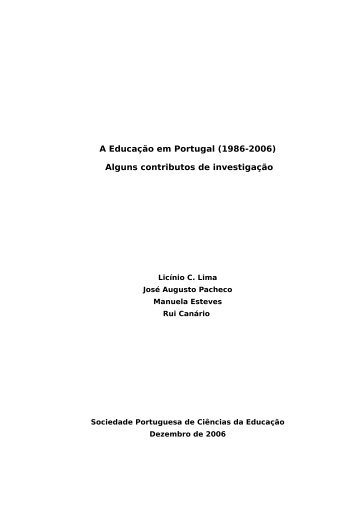 A EducaÃ§Ã£o em Portugal (1986-2006) - ADCL