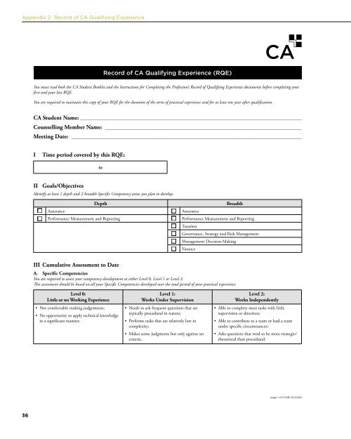 CA Practical Experience Requirements