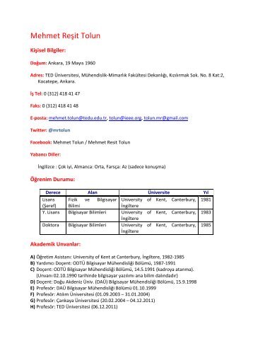 TOLUN MR - CV (TR)_260212 - TED Ãniversitesi