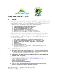 COMPETITION GUIDELINES & RULES - Maine Summer Camps