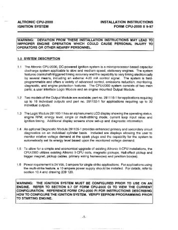 CPU-2000 Installation Instructions - Altronic Inc.