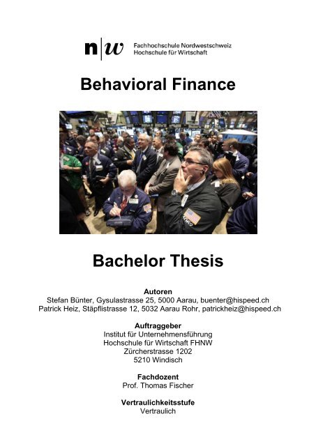 behavioral finance bachelor thesis