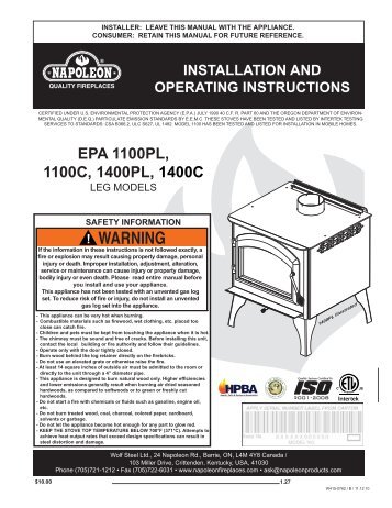 Manual - Pine Tree Stove Shoppe