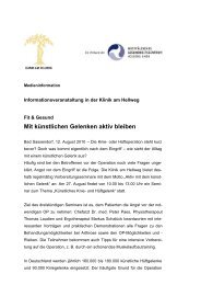 Mit künstlichen Gelenken aktiv bleiben - Westf. Gesundheitszentrum