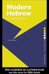 A Grammar Of Mishnaic Hebrew
