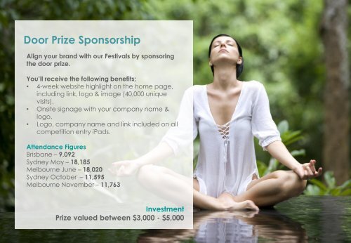 2013 Sponsorship Opportunities - Mind Body Spirit Festival