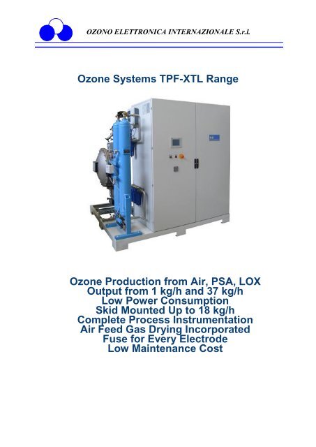 TPF Ozone Generator Data Sheet PDF Format - Spartan ...