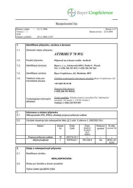 ATTRIBUT 70 WG - Novum Czech sro