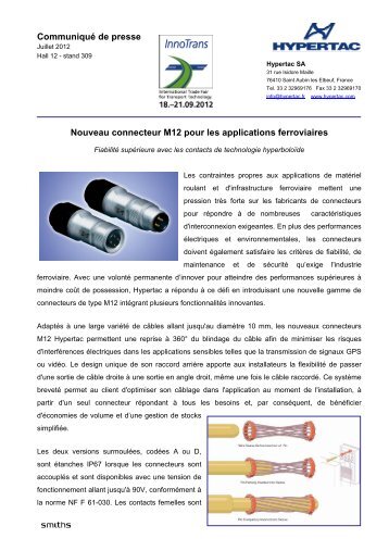 CommuniquÃ© connecteur M12 ferroviaire - Hypertac