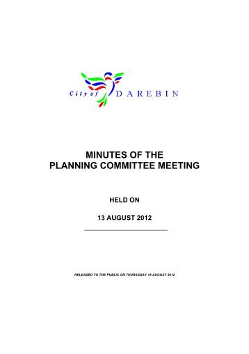 minutes of the planning committee meeting held on ... - City of Darebin