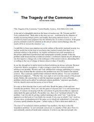 The Tragedy of the Commons