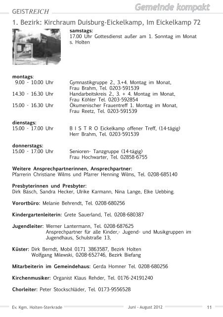 GeistReich 3/2012 - Evangelische Kirchengemeinde