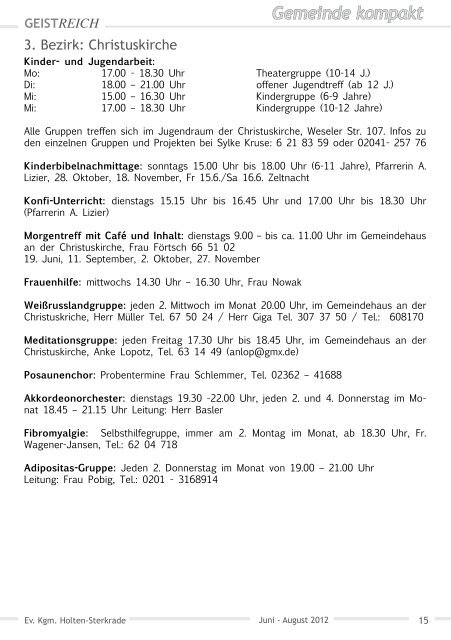 GeistReich 3/2012 - Evangelische Kirchengemeinde