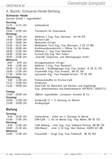 GeistReich 3/2012 - Evangelische Kirchengemeinde