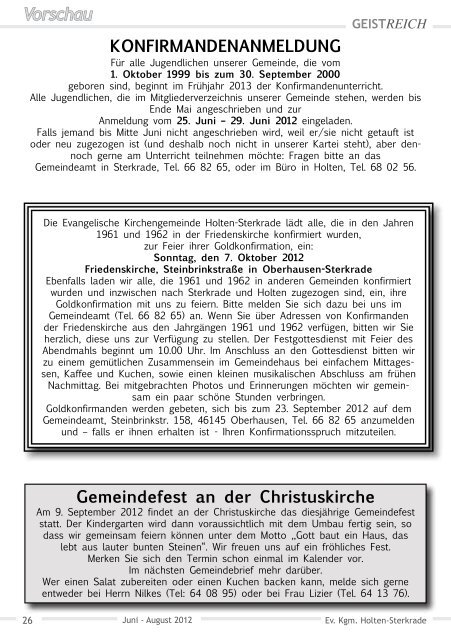 GeistReich 3/2012 - Evangelische Kirchengemeinde