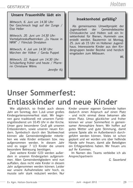 GeistReich 3/2012 - Evangelische Kirchengemeinde