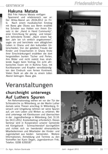 GeistReich 3/2012 - Evangelische Kirchengemeinde